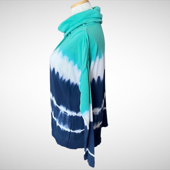 Chaps Sport 100% Cotton Sweatshirt Funnelneck Tie Dye - Picture 2 of 9